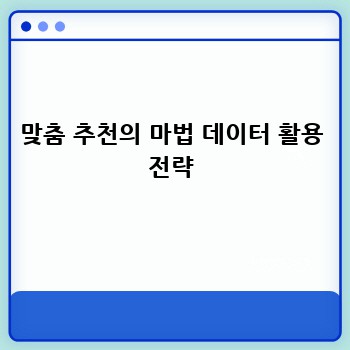 맞춤 추천의 마법 데이터 활용 전략