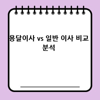 용달이사 vs 일반 이사 비교 분석