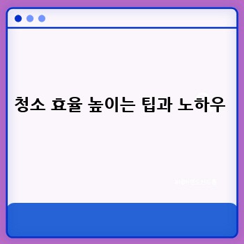 청소 효율 높이는 팁과 노하우