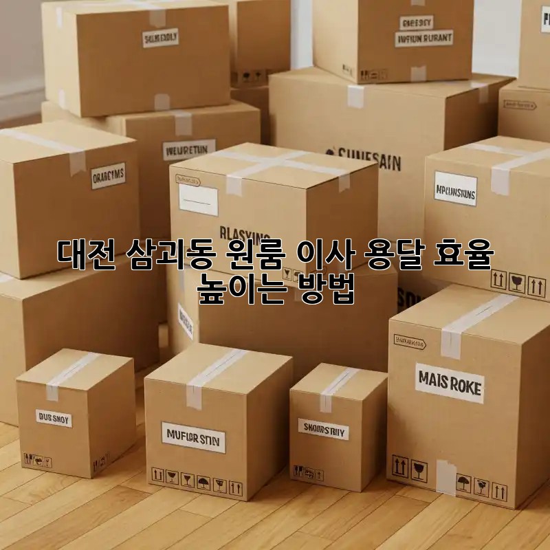 대전 삼괴동 원룸 이사, 용달 효율 높이는 방법!