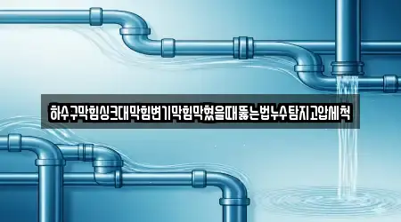 하수구막힘싱크대막힘변기막힘막혔을때뚫는법누수탐지고압세척
