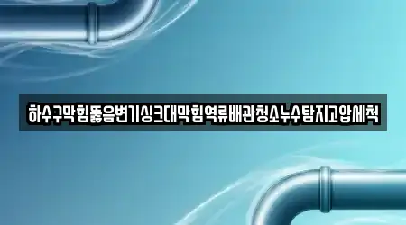 하수구막힘뚫음변기싱크대막힘역류배관청소누수탐지고압세척