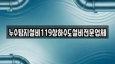 누수탐지설비119상하수도설비전문업체