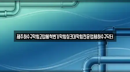 제주하수구막힘고압세척변기막힘싱크대막힘전문업체하수구닥터