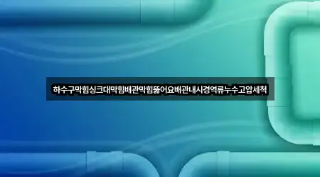 하수구막힘싱크대막힘배관막힘뚫어요배관내시경역류누수고압세척